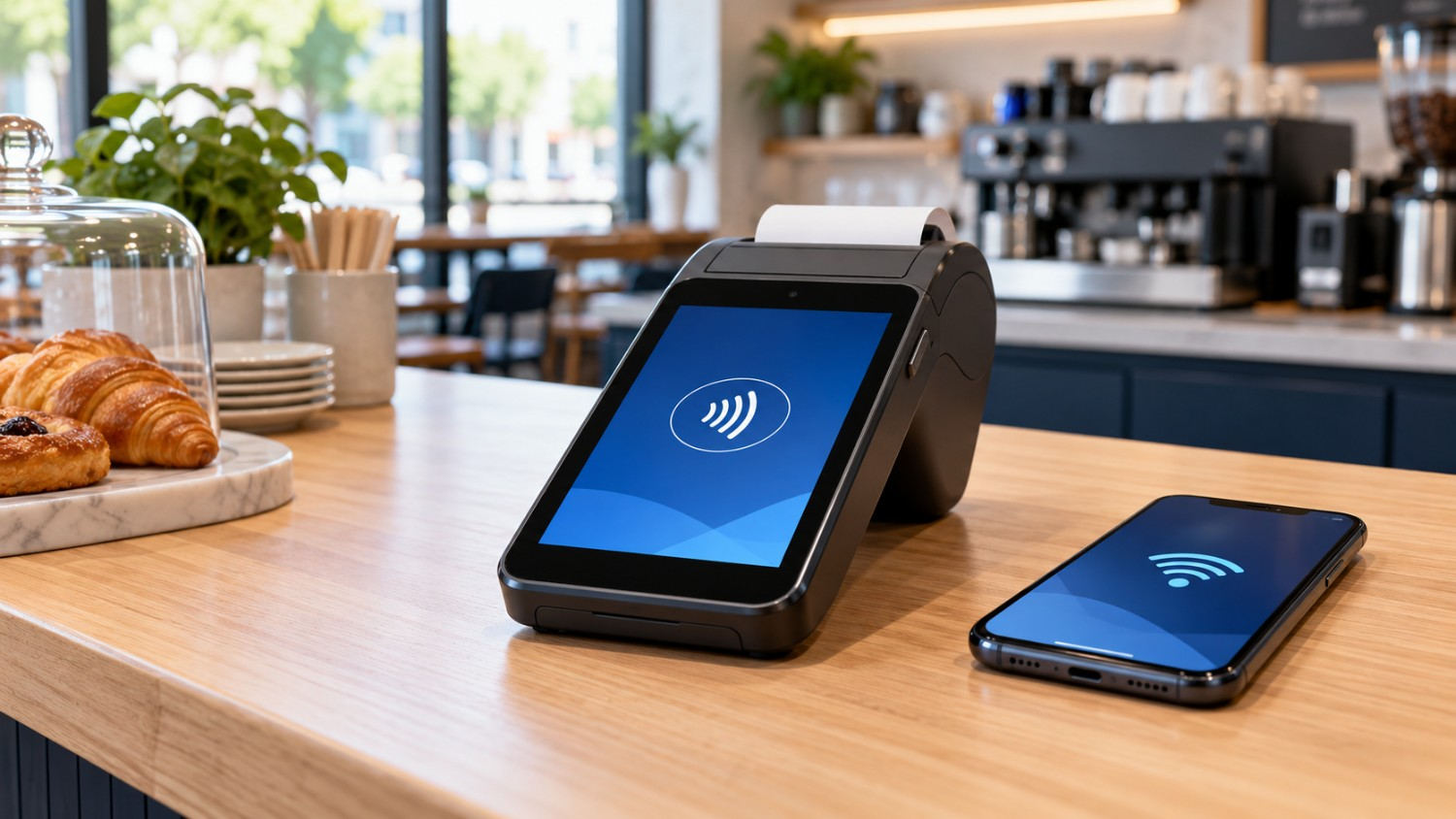 Wireless Payment Terminal on Cafe